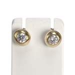 Boucles d'oreilles d'occasion or 750 jaune zirconias - vue 1