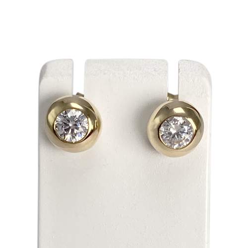 Pre-owned 750 yellow gold earrings with zirconias
