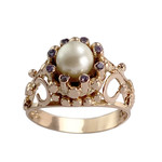 Bague d'occasion or 750 jaune zirconias perle de culture - vue 1