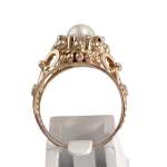 Bague d'occasion or 750 rose zirconias perle de culture - vue 3