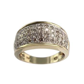 Bague d'occasion or 750 2 tons diamants