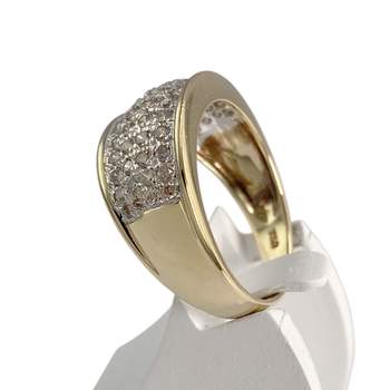 Bague d'occasion or 750 2 tons diamants