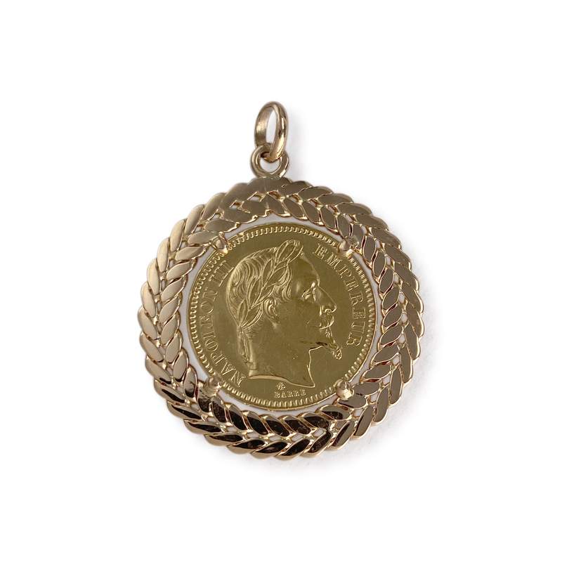 Pendentif d'occasion or 750 jaune porte-pièce - vue 1