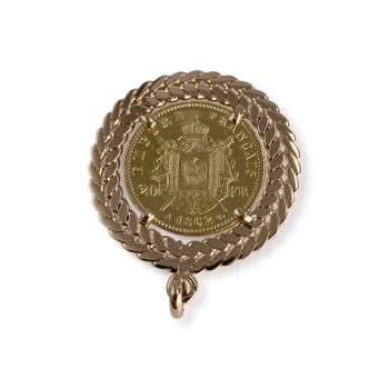 Pendentif d'occasion or 750 jaune porte-pièce