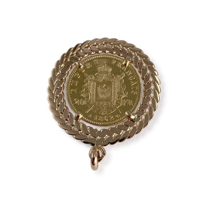 Pendentif d'occasion or 750 jaune porte-pièce - vue 2
