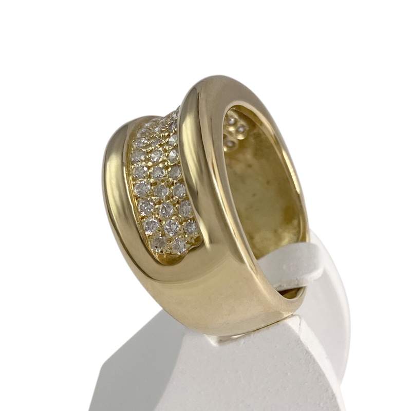 Bague d'occasion or 750 jaune diamants - vue 2