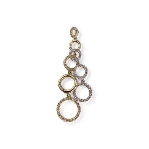 Pendentif d'occasion 2 ors 750 zirconias