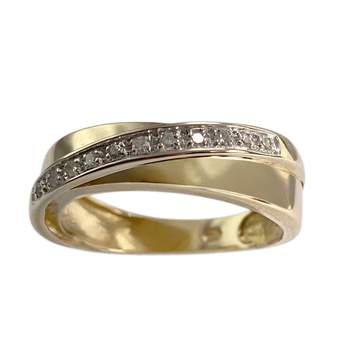 Bague d'occasion or 750 2 tons diamants