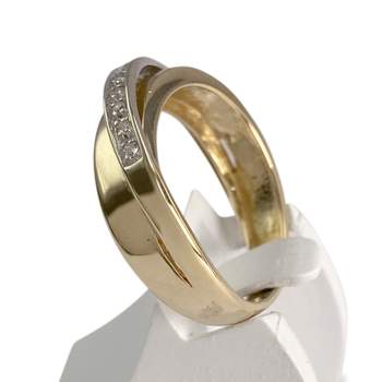 Bague d'occasion or 750 2 tons diamants