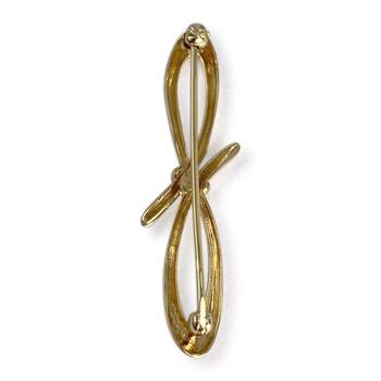 Tweedehands broche van 750 geelgoud met strikmotief