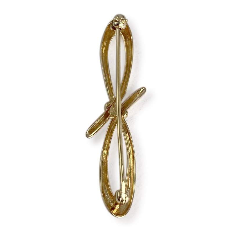 Broche d'occasion or 750 jaune motif noeud - vue 2