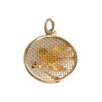 Pendentif d'occasion or 750 jaune motif oiseau rubis grenat agate - vue 2