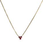 Collier d'occasion or 750 jaune maille forçat rubis - vue 1
