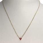 Tweedehands ketting van 750 geelgoud, forçat-ketting met robijnen, 40 cm - afbeelding 2