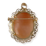 Pendentif broche d'occasion or 750 jaune camée - vue 2