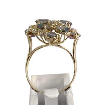 Bague d'occasion or 585 jaune diamants topazes traitées
