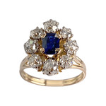 Bague d'occasion 2 ors 750 diamants saphir - vue 1