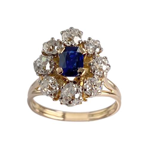 Bague d'occasion 2 ors 750 diamants saphir