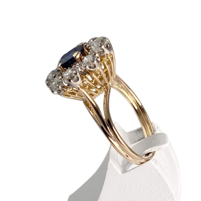 Bague d'occasion 2 ors 750 diamants saphir - vue 2