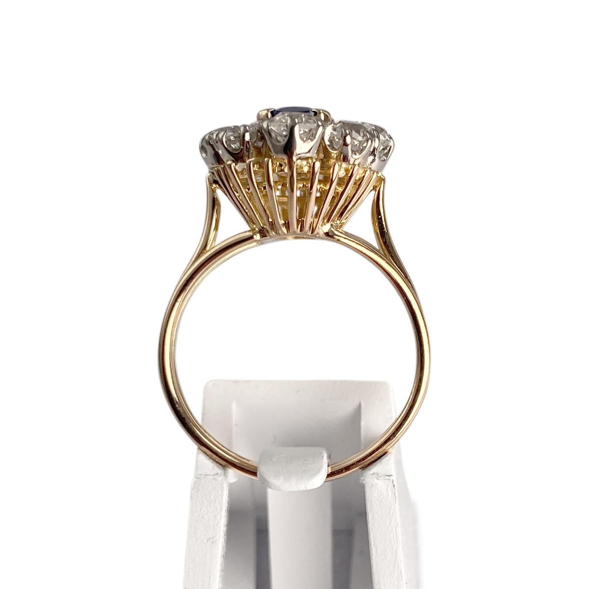 Bague d'occasion 2 ors 750 diamants saphir - vue 3