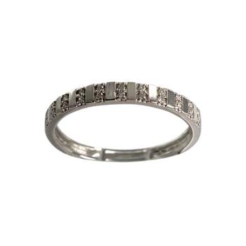 Tweedehands gouden ring 375 witte diamanten