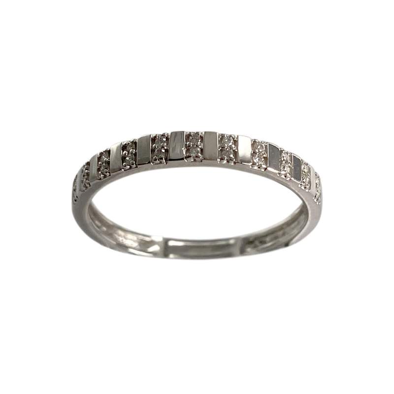Bague d'occasion or 375 blanc diamants - vue 1