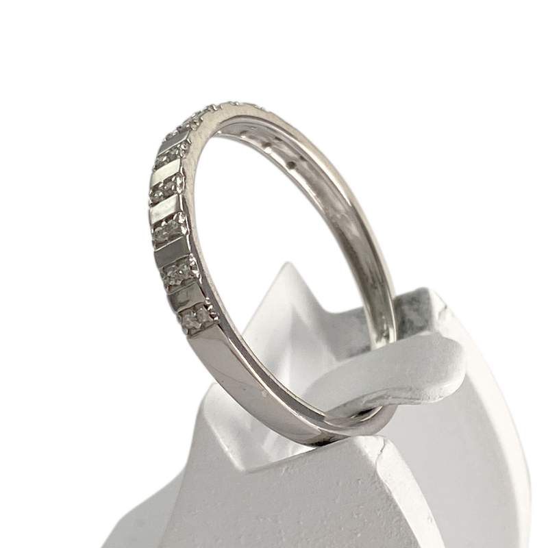 Bague d'occasion or 375 blanc diamants - vue 2