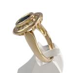 Bague d'occasion or 750 jaune saphir diamants - vue 2