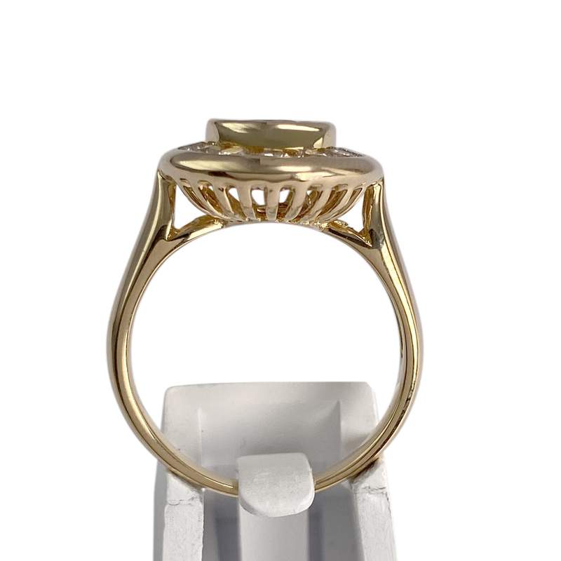 Bague d'occasion or 750 jaune saphir diamants - vue 3