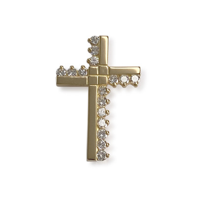 Croix d'occasion or 750 jaune diamants - vue 1