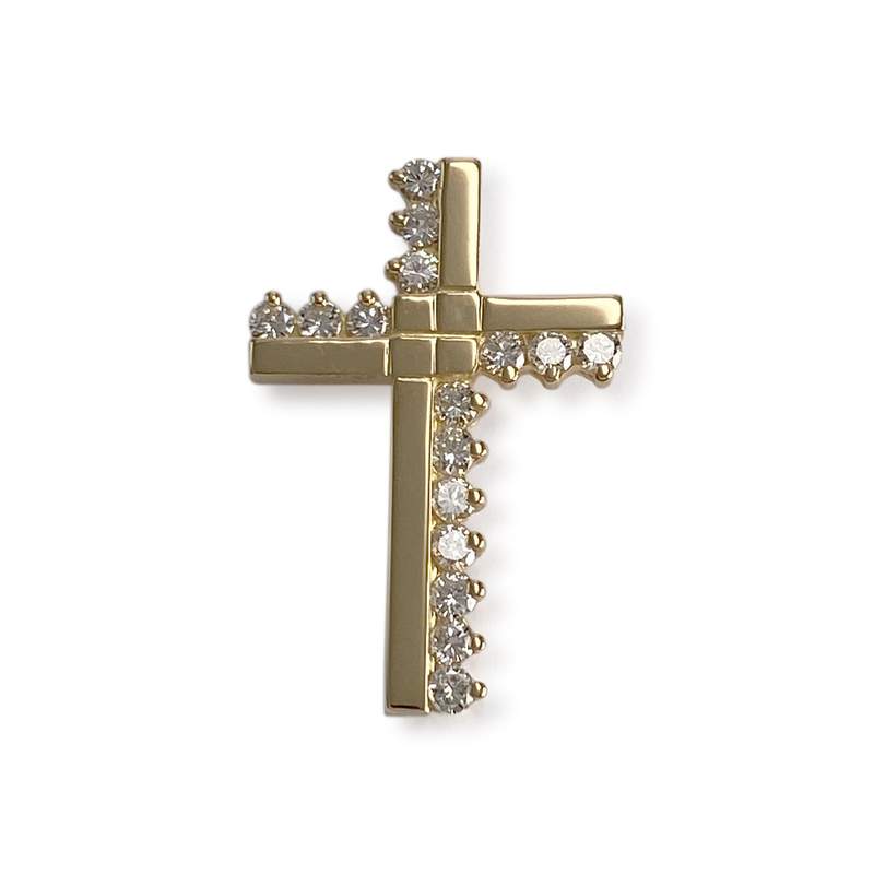 Croix d'occasion or 750 jaune diamants - vue 1