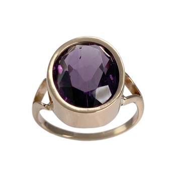 Bague d'occasion or 750 jaune améthyste