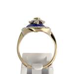 Bague d'occasion 2 or 750 diamants lapis lazuli - vue 3