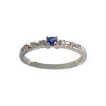 Bague MAUBOUSSIN d'occasion or 750 blanc diamants saphir - vue 1