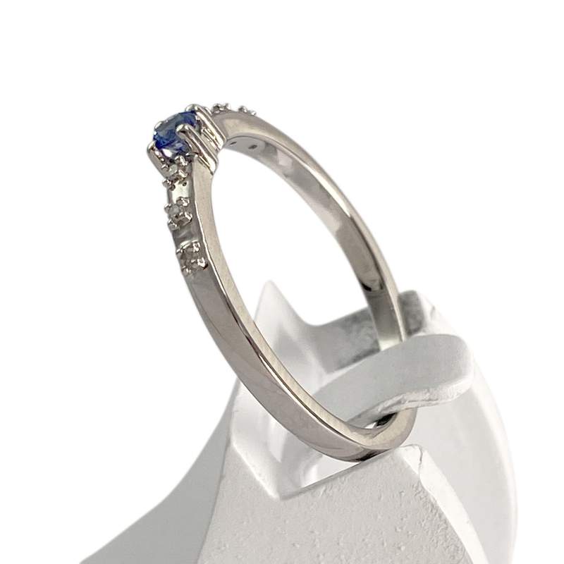 Bague MAUBOUSSIN d'occasion or 750 blanc diamants saphir - vue 2