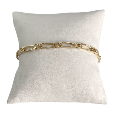 Bracelet d'occasion or 750 jaune maille cheval et alternée - vue 1
