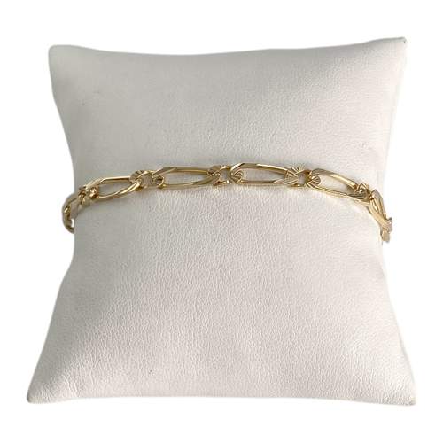 Bracelet d'occasion or 750 jaune maille cheval et alternée