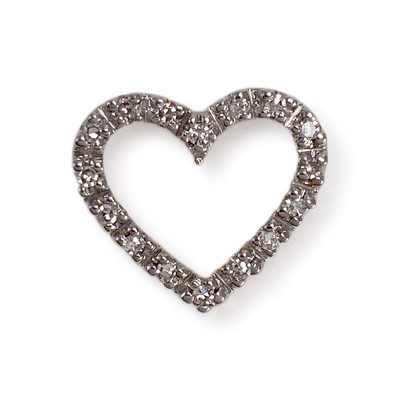 Pendentif coeur d'occasion  or 750 2 tons diamants - vue 1