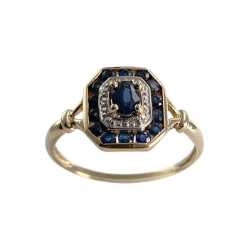 Bague d'occasion or 750 2 tons saphir saphir