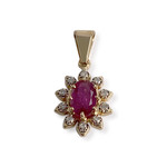 Pendentif d'occasion or 750 2 tons diamants rubis - vue 1