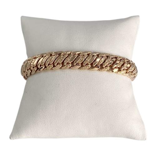 Bracelet d'occasion or 750 jaune maille américaine 18 cm