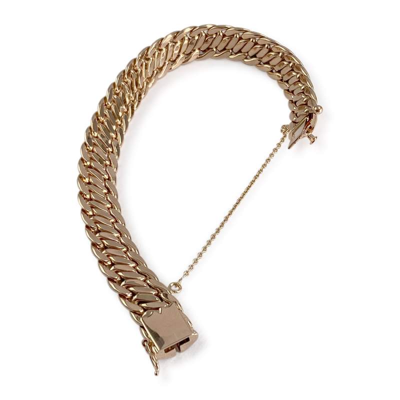 Bracelet d'occasion or 750 jaune maille américaine 18 cm - vue 2