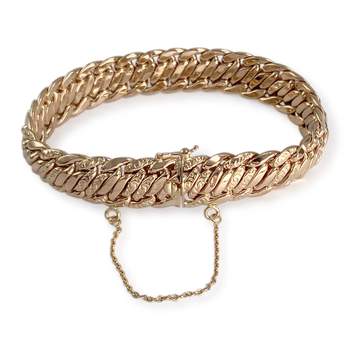 Bracelet d'occasion or 750 jaune maille américaine 18 cm