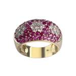 Bague d'occasion 2 ors 750 diamants rubis - vue 1