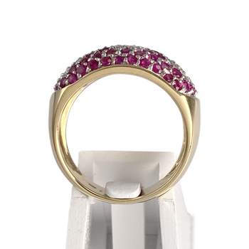 Bague d'occasion 2 ors 750 diamants rubis