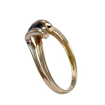 Bague d'occasion or 750 2 tons saphir