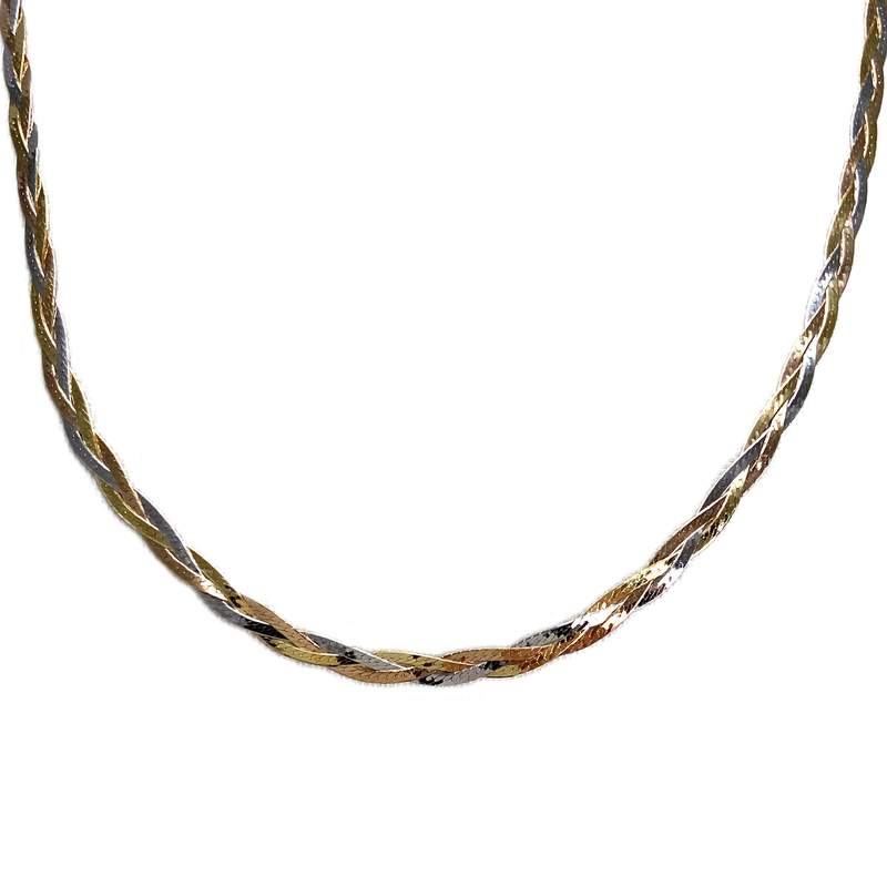 Collier d'occasion 3 ors 750 maille serpent tressée - vue 1