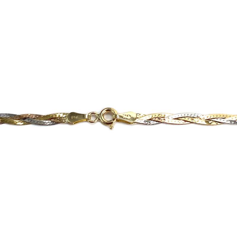 Collier d'occasion 3 ors 750 maille serpent tressée - vue 3