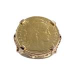 Bague d'occasion or 750 jaune porte-pièce République Française - vue 1