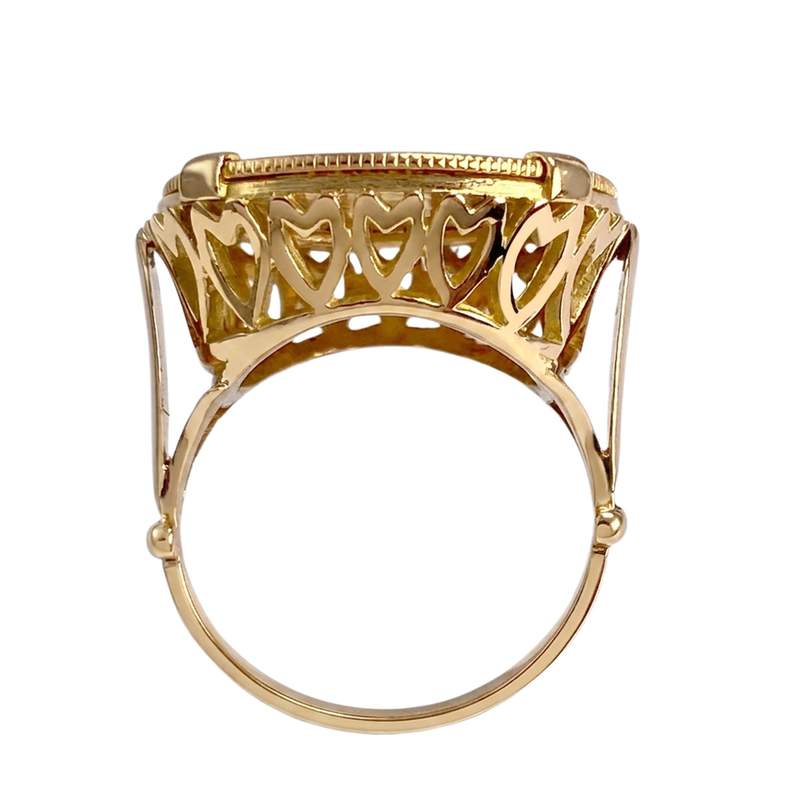Bague d'occasion or 750 jaune porte-pièce République Française - vue 3